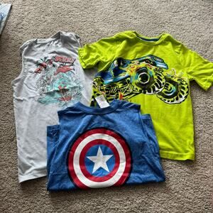 3 Piece LOT of Boys Size 8 Short Sleeve Tee Shirt & 2 Tank Tops Tom & Jerry
